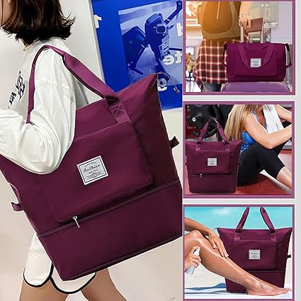 Large Capacity Waterproof Expandable Travel Bag . Dry with Wet Separation-available in a variety of colors