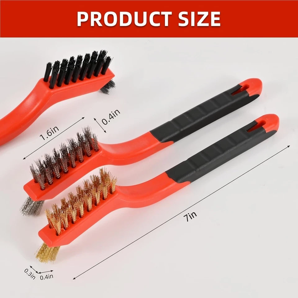 3 pieces wire cleaning brush