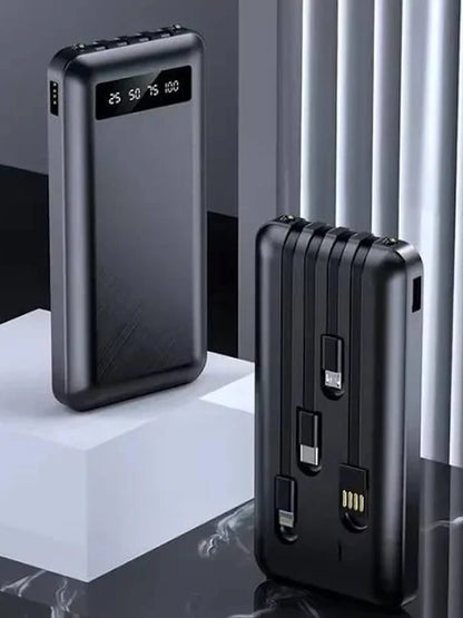 Solar Power  Bank With Inbuilt Cables-fast charging
