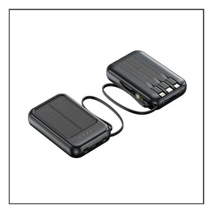 Solar Power  Bank With Inbuilt Cables-fast charging