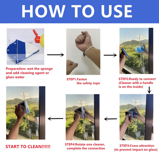 Double Sided Magnetic Window Cleaner